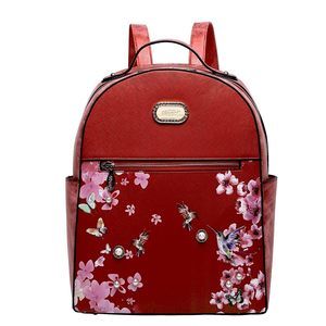 Blossom Symphony Women's Backpack - Elegant Floral and Hummingbird Design🙃